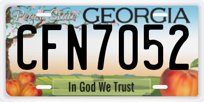 GA license plate CFN7052