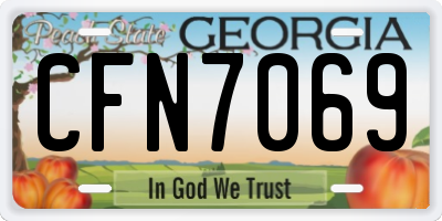 GA license plate CFN7069