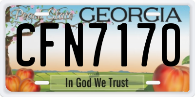 GA license plate CFN7170