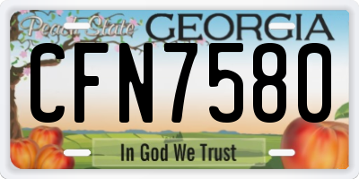 GA license plate CFN7580