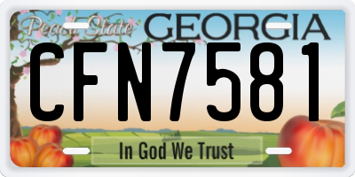 GA license plate CFN7581