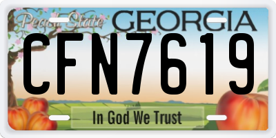 GA license plate CFN7619