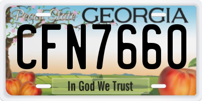 GA license plate CFN7660