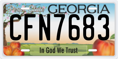 GA license plate CFN7683