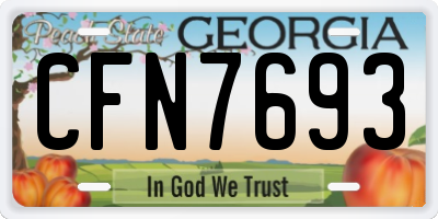 GA license plate CFN7693