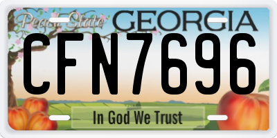 GA license plate CFN7696
