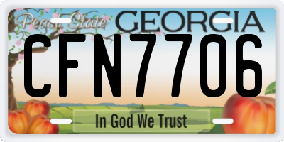 GA license plate CFN7706