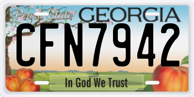 GA license plate CFN7942