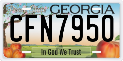 GA license plate CFN7950