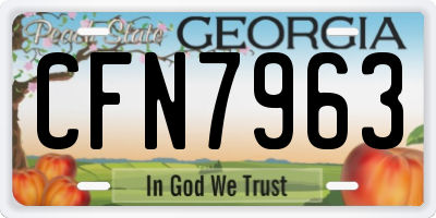 GA license plate CFN7963
