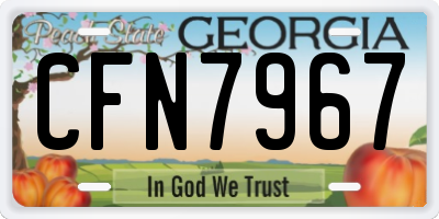 GA license plate CFN7967