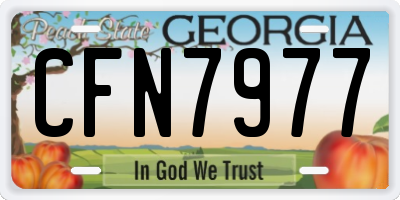 GA license plate CFN7977