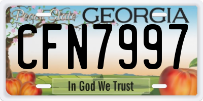 GA license plate CFN7997
