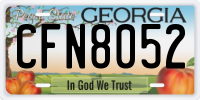GA license plate CFN8052