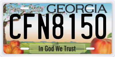GA license plate CFN8150