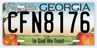 GA license plate CFN8176