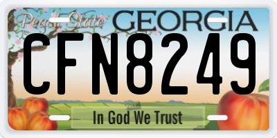 GA license plate CFN8249