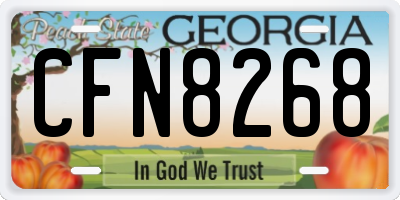 GA license plate CFN8268