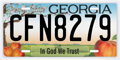 GA license plate CFN8279