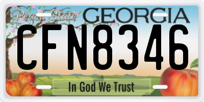 GA license plate CFN8346