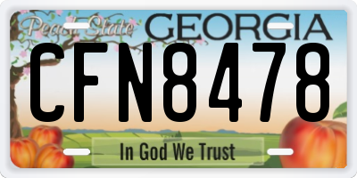 GA license plate CFN8478