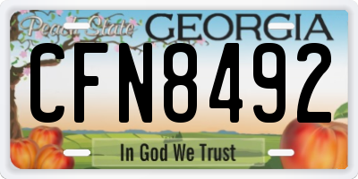 GA license plate CFN8492