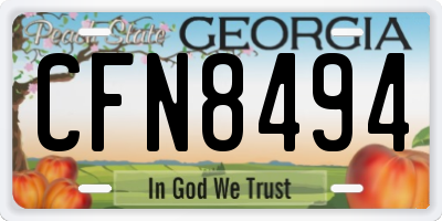 GA license plate CFN8494