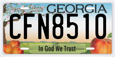 GA license plate CFN8510