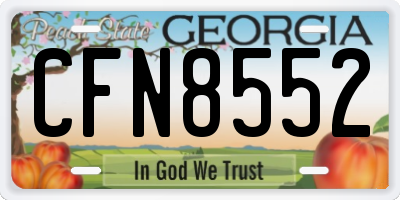 GA license plate CFN8552