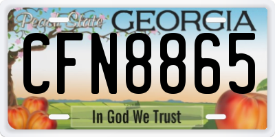 GA license plate CFN8865