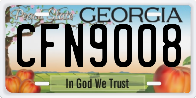 GA license plate CFN9008
