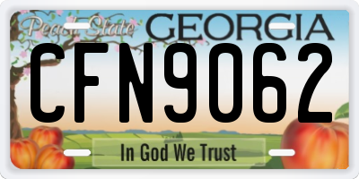 GA license plate CFN9062