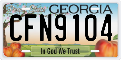 GA license plate CFN9104