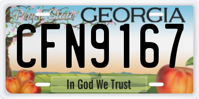 GA license plate CFN9167