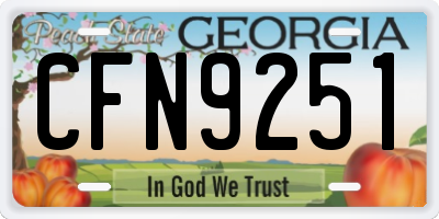 GA license plate CFN9251