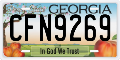 GA license plate CFN9269