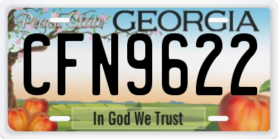 GA license plate CFN9622