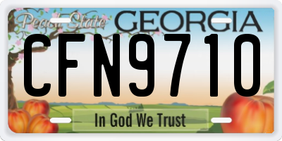 GA license plate CFN9710