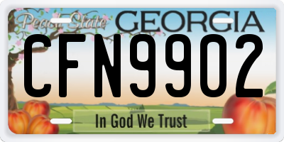 GA license plate CFN9902