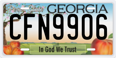 GA license plate CFN9906