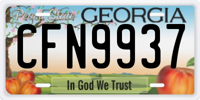 GA license plate CFN9937
