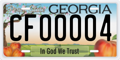 GA license plate CFO0004