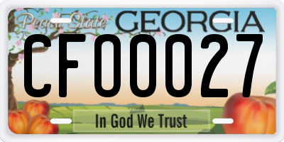 GA license plate CFO0027