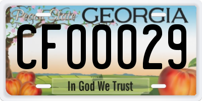 GA license plate CFO0029