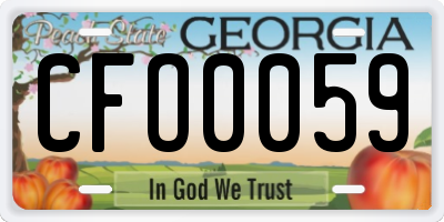 GA license plate CFO0059