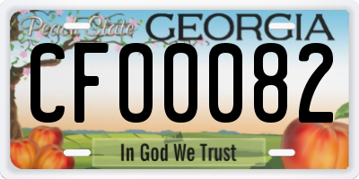 GA license plate CFO0082