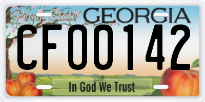 GA license plate CFO0142