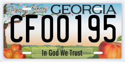 GA license plate CFO0195