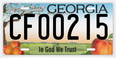GA license plate CFO0215