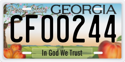 GA license plate CFO0244